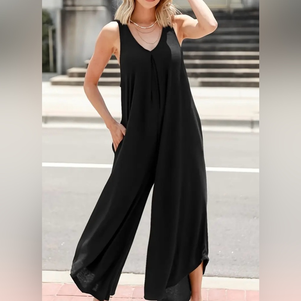NWT - Elegant Black Sleeveless Jumpsuit